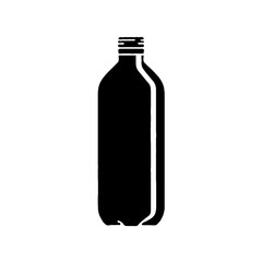 Black plastic bottle for product mockup design vector 