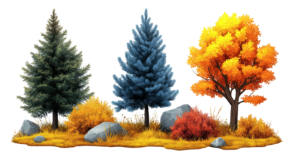 Autumn trees illustration
