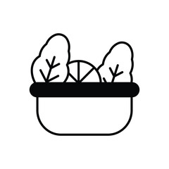 Salad Bowl vector icons stock illustration