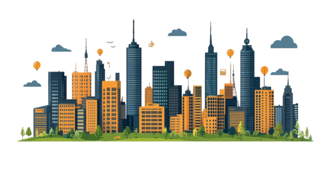 City skyline illustration design
