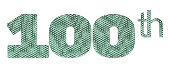 Green textured “100th” milestone number isolated on white background, centennial celebration emblem perfect for anniversaries, promotions, festive designs and achievement highlights