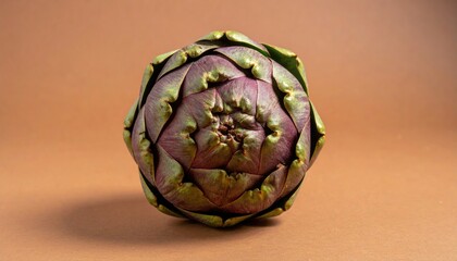 Fototapeta premium Artichoke on a brown background