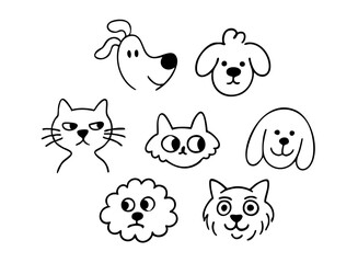 7 head dogs in lide art style