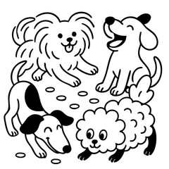 The Club Dogs Playing with Happy