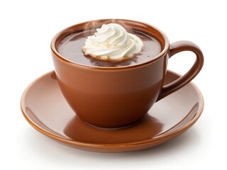 Premium hot chocolate isolated on white background