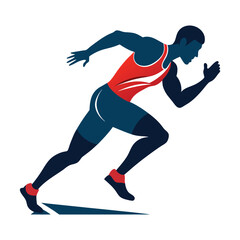 Dynamic Silhouette of a Sprinter in Action