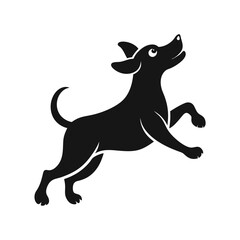 Black Silhouette of a Jumping Dog