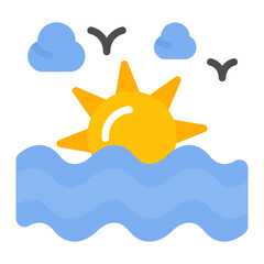 Sunset icon vector image. Can be used for World Refugee Day.
