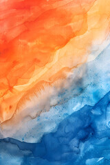 Fototapeta premium Abstract Watercolor Background Orange and Blue