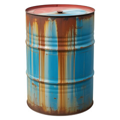 Rusty Metal Barrel Isolated on Transparent Background. Rusty Metal Barrel PNG. Weathered Drum PNG.