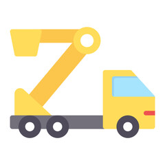 Cherry Picker icon vector image. Can be used for Construction Vehicles.