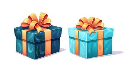 Fototapeta premium Elegant Happy Birthday Gifts with Ribbon Decoration for Celebratory Occasions