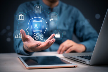 Artificial intelligence for financial analytics and banking. AI, fintech, and machine learning...