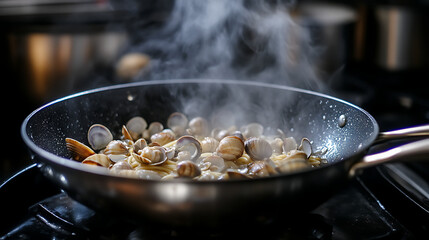  Smell the aroma of garlic and clams cooking in a pan for a midday spaghetti alle vongole (3)