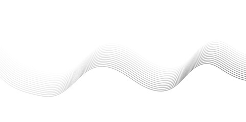 White wave curve lines banner background design. Abstract soft wave lines dynamic flowing gray light isolated background. Vector Illustration of the gray pattern of lines. Black stripes on white .