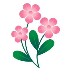 Naklejka premium Charming Pink Flower Illustration Isolated on Transparent Background. Cute Pink Flower bouquet PNG.