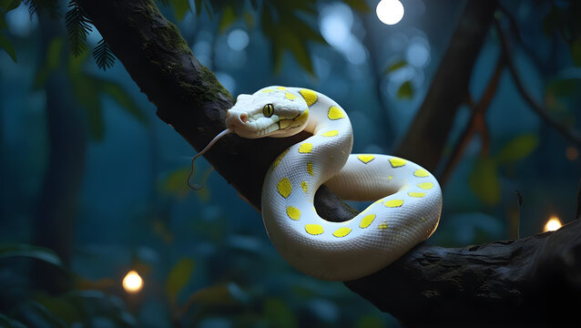 beautiful white Burmese python 