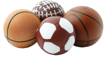 Sports balls grouped