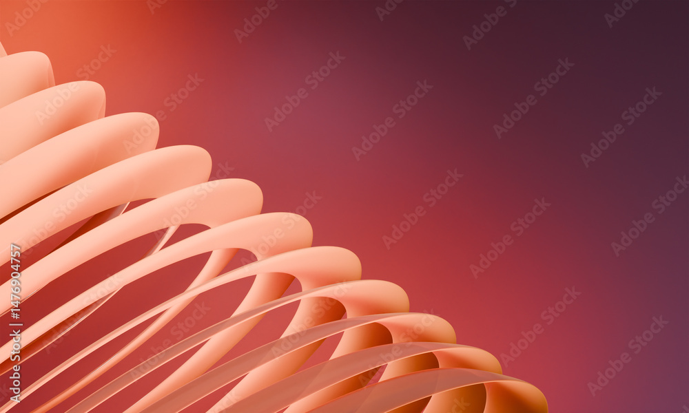 Poster modern minimalist design: soft peach circular shapes creating a dynamic and elegant composition