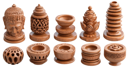 Wooden carved decorative objects