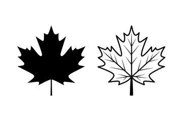 Maple leaf canada autumn fall season vector icon