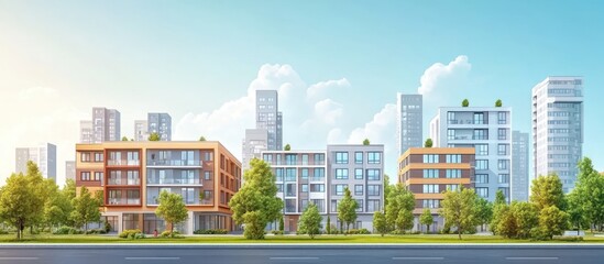 Modern Apartment Building in City Landscape