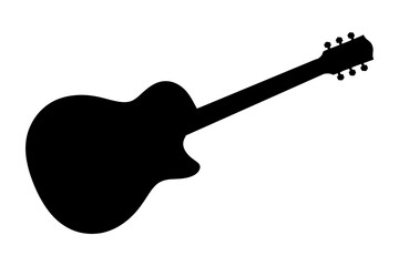 Acoustic guitar silhouette music instrument design