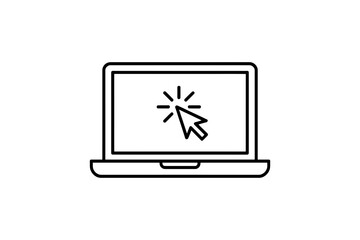 Laptop with cursor icon click online technology