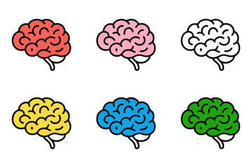 Colorful brain illustration for mind concept art