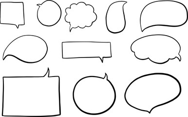 Text box chalkboard blank speech bubbles on white background