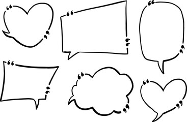 Text box chalkboard blank speech bubbles on white background