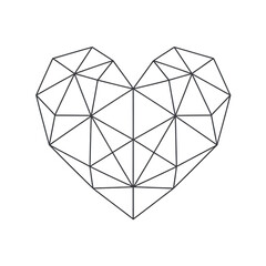 Geometric Line Heart Shape PNG. Geometric Heart Shape Design. 