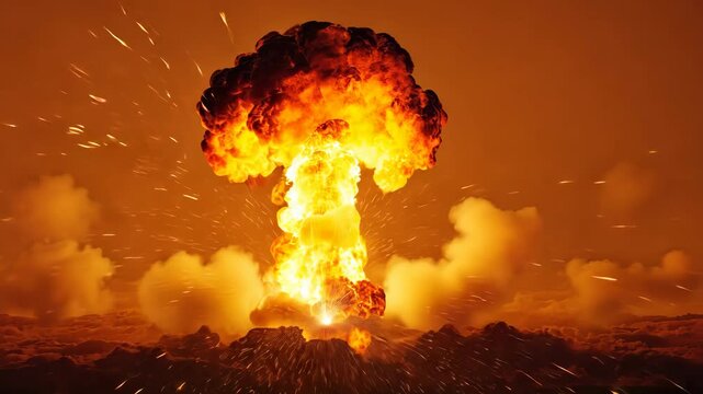 Realistic fireball explosion and blasts