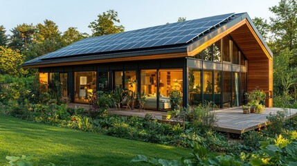Eco-Friendly Modern House with Solar Panels