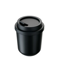 Sleek Matte Black Coffee Cup Isolated on Transparent Background. Perfect for Mockups. Black Coffee Cup PNG.
