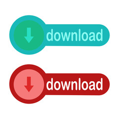 download icon, download button, flat style pictogram icon for ui or ux mobile app, vector illustration logo symbol design, isolated on white