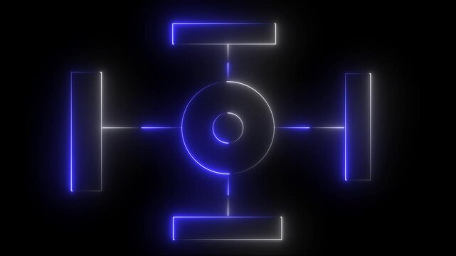 Group hierarchy icon illustration infographic Diagram connection contour corporate data design diagram flow flowchart black background 4k video animation.