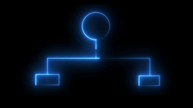 glowing neon Templates of vector tournament for Blank bracket template animation . 4k video.