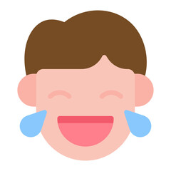 Laugh icon vector image. Can be used for Human Emotions.