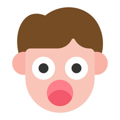 Shocked icon vector image. Can be used for Human Emotions.