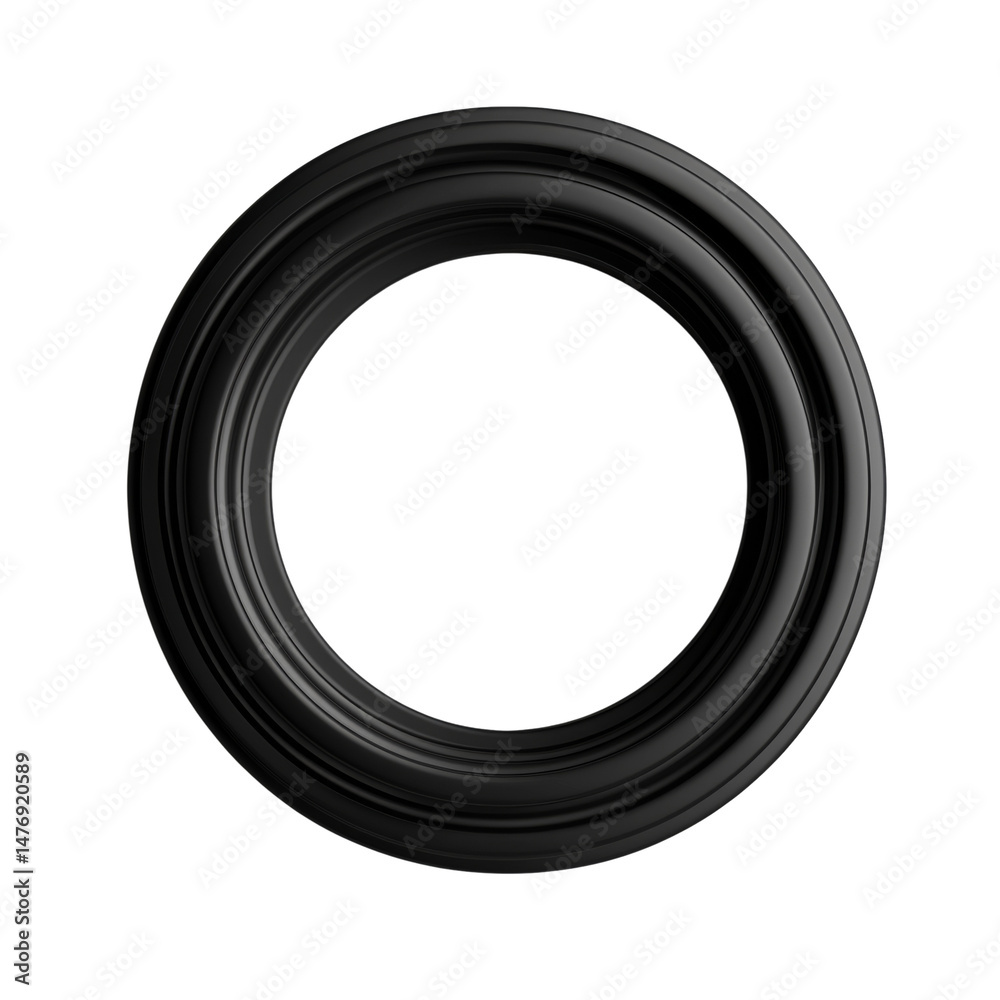 Poster Elegance in Circular Simplicity An Isolated Ring with Subtle Shadows and Contour Lines