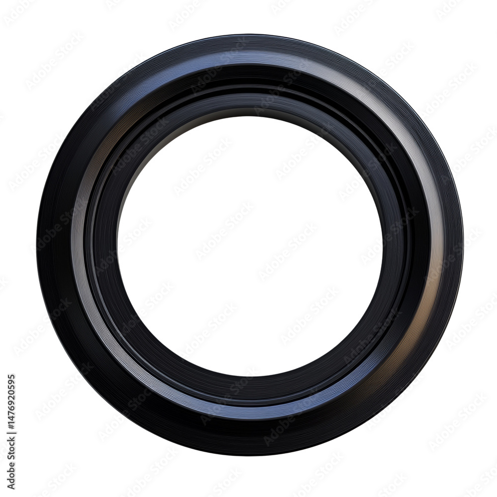 Poster Sleek metallic circle frame with dimensional depth in a nuanced gradient style