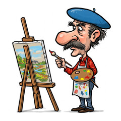 artist caricature on white backgroundcaricature