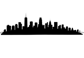 Fototapeta premium City skyline silhouette illustration isolated on transparent background