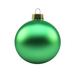 matt green Christmas tree ball on transparent background