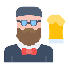 Craft Beer Enthusiast icon vector image. Can be used for Urban Tribes.