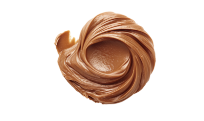 blob of chocolate cream whirl on transparent background