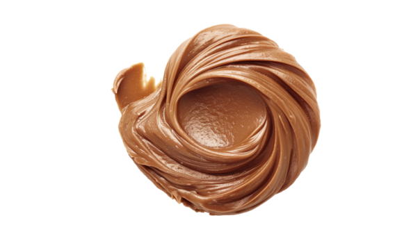 blob of chocolate cream whirl on transparent background