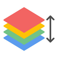 Layer Height icon vector image. Can be used for 3d Printing.