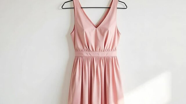 Shop the latest blush pink midi dress: v-neck, sleeveless, and perfect for summer style and fashion